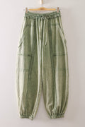 Vintage Wash Cargo Jogger Pants: SAGE